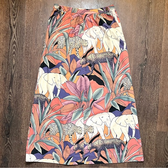 Vintage Safari Print Maxi Skirt - Picture 1 of 4